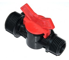 Zawór kulowy MINI z gwintami zewnętrznymi 3/4" x 1/2"