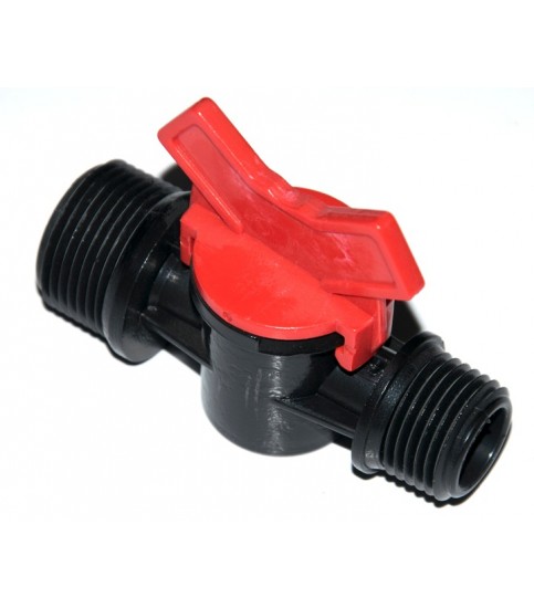 Zawór kulowy MINI z gwintami zewnętrznymi 3/4" x 1/2"