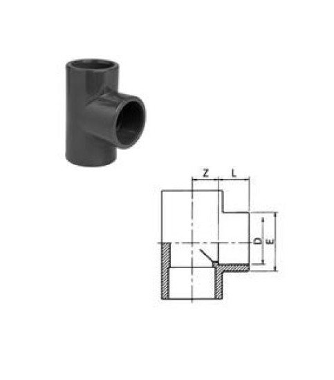 PVC-U Trójnik 90° D32 KW x KW x KW