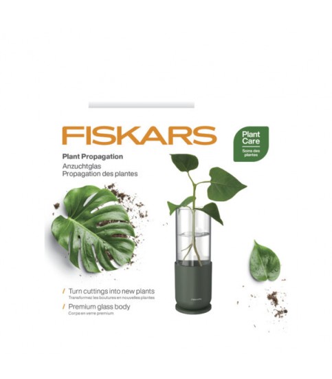 FISKARS Szklany pojemnik z metalową podstawą