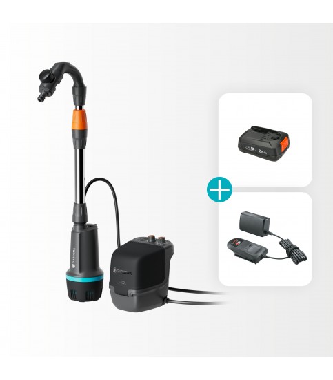GARDENA Akumulatorowa pompa do deszczówki 2600 Comfort 18V P4A - zestaw
