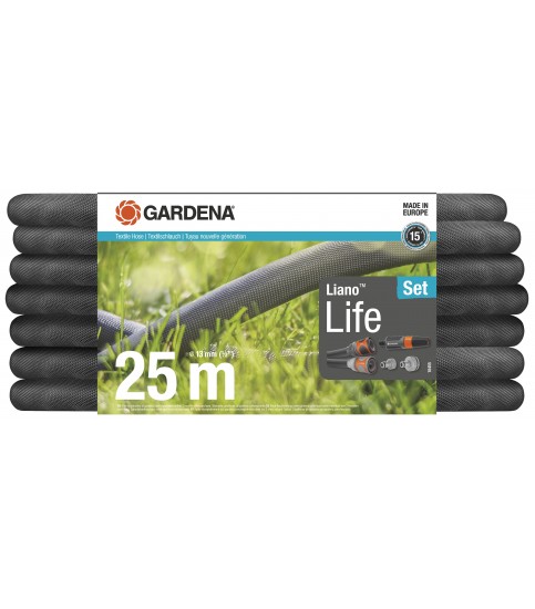 GARDENA Wąż tekstylny Liano™ Life 25 m - zestaw